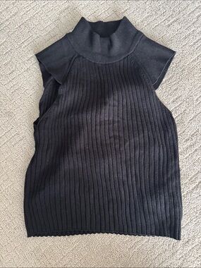 Varley Ribbed Mock Neck Tank Top in black